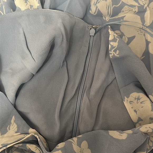 NEW Reformation Evelyn Maxi Dress One Shoulder Side Slit Aliso Blue Floral  sz 4 - Picture 9 of 15